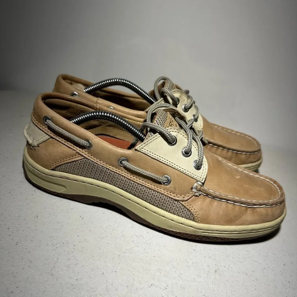 Sperry Top Sider Men’s Size 8,5M Billfish 3 Eye Boat Shoes Tan/Beige